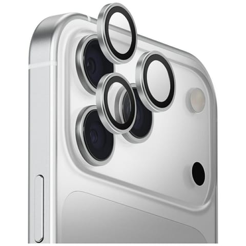 ⁨Szkło na obiektyw aparatu UNIQ Optix     Aluminium Camera Lens Protector do iPhone 17 Pro / iPhone 17 Pro Max z aplikatorem srebrny⁩ w sklepie Wasserman.eu