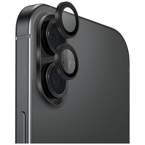 ⁨Szkło na obiektyw aparatu UNIQ Optix     Aluminium Camera Lens Protector do iPhone 17 z aplikatorem czarny⁩ w sklepie Wasserman.eu