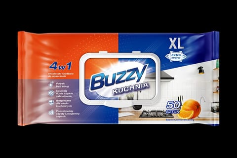 ⁨Buzzy Kuchnia Chusteczki Nawilżone do Czyszczenia 50 szt.⁩ w sklepie Wasserman.eu