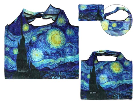 ⁨Torba na ramię, składana - V. van Gogh, Gwiaździsta Noc (CARMANI)⁩ w sklepie Wasserman.eu