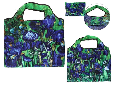 ⁨Torba na ramię, składana - V. van Gogh, Irysy (CARMANI)⁩ w sklepie Wasserman.eu