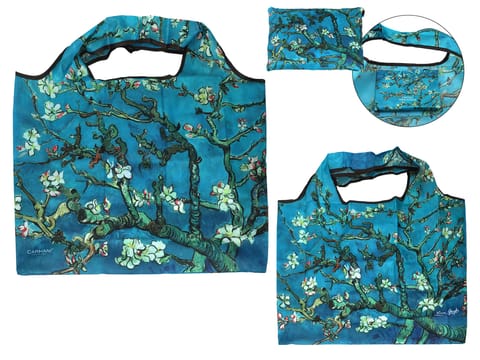 ⁨Torba na ramię, składana - V. van Gogh, Kwitnący Migdałowiec (CARMANI)⁩ w sklepie Wasserman.eu