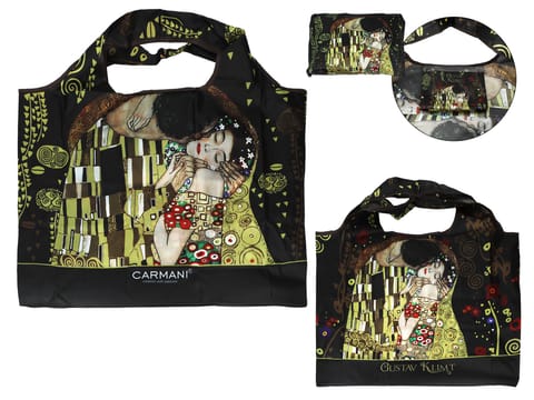 ⁨Torba na ramię, składana - G. Klimt, Pocałunek (CARMANI)⁩ w sklepie Wasserman.eu