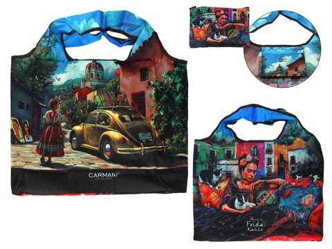 ⁨Torba na ramię, składana -  inspirowana malarstwem F. Kahlo (CARMANI)⁩ w sklepie Wasserman.eu