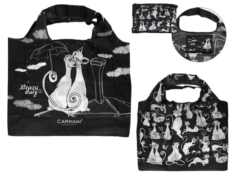 ⁨Torba na ramię, składana -  Koci świat (CARMANI)⁩ w sklepie Wasserman.eu
