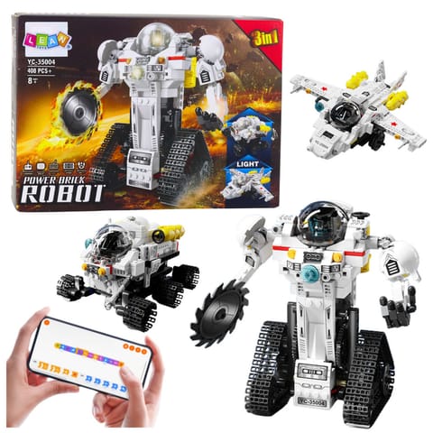 ⁨Klocki Konstrukcyjne Robot Kosmiczny Łazik Samolot RC 3w1 408 el.⁩ w sklepie Wasserman.eu