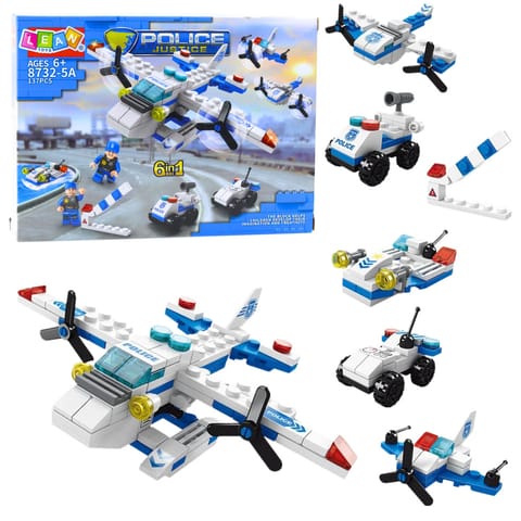 ⁨Zestaw Klocki Konstrukcyjne Helikopter Pojazdy 6w1 137 el.⁩ w sklepie Wasserman.eu