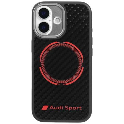 ⁨Etui Audi RSQ Carbon Fiber Sport Red     Circle MagSafe do iPhone 17 czarny⁩ w sklepie Wasserman.eu