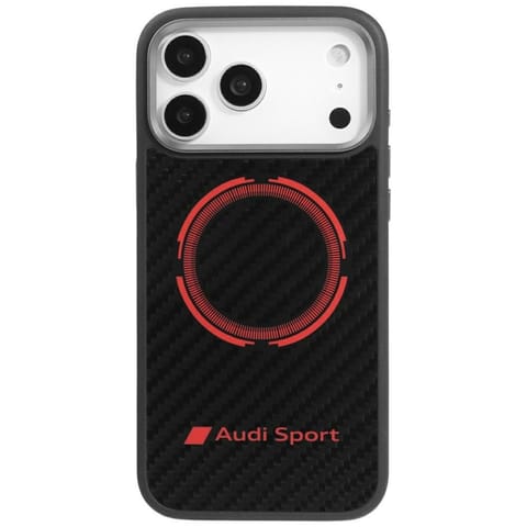 ⁨Etui Audi RSQ Carbon Fiber Sport Red     Circle MagSafe do iPhone 17 Pro Max czarny⁩ w sklepie Wasserman.eu