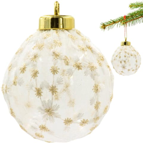 ⁨BOMBKA PLASTIKOWA BEZPIECZNA 8CM KORONKOWE ZDOBIENIE GWIAZDKI MICA⁩ w sklepie Wasserman.eu