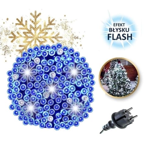 ⁨Światełka lampki 100 LED NIEBIESKI, FLASH BIAŁY LAMP08N⁩ w sklepie Wasserman.eu