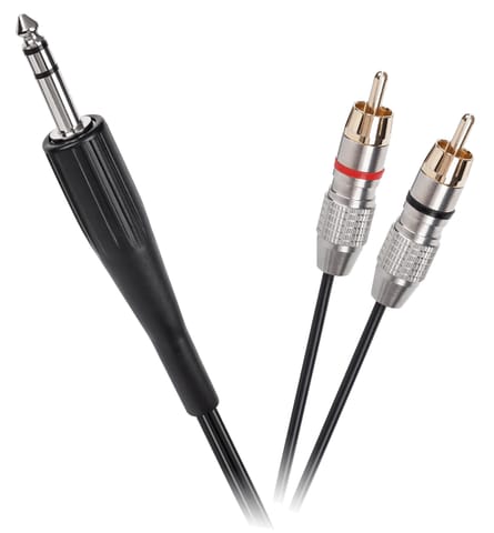 ⁨KPO3867-1.8 Stereo 6.3 jack cable - 2rca 1.8m⁩ at Wasserman.eu