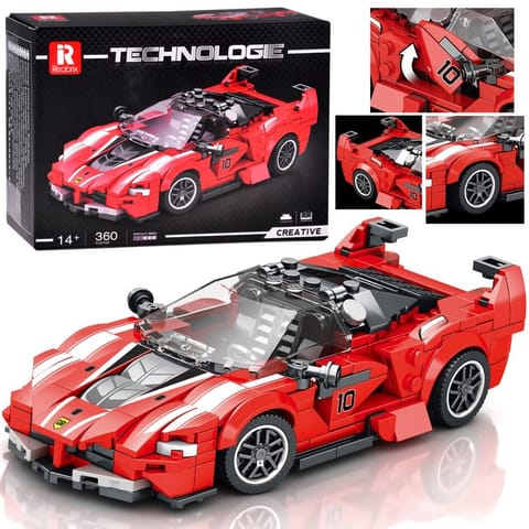 ⁨Klocki techniczne Supersportowe auto CZERWONY KABRIOLET 360-ele ZA5786⁩ w sklepie Wasserman.eu