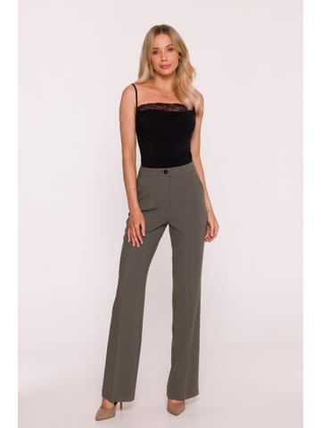 ⁨S418 Spodnie garniturowe - khaki (kolor khaki, rozmiar XXL)⁩ w sklepie Wasserman.eu