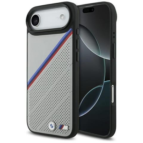 ⁨Etui BMW M Tricolor Metal Logo MagSafe   do iPhone 17 Air szary⁩ w sklepie Wasserman.eu