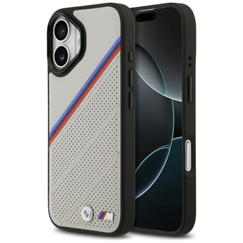 ⁨Etui BMW M Tricolor Metal Logo MagSafe   do iPhone 17 szary⁩ w sklepie Wasserman.eu