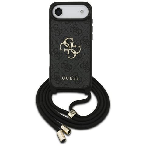 ⁨Etui Guess 4G Big Logo Cord Stap         Crossbody do iPhone Air czarny⁩ w sklepie Wasserman.eu