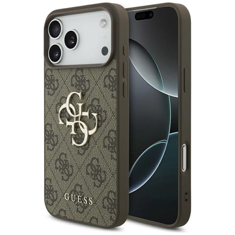 ⁨Etui Guess 4G Big Logo do iPhone 17 Pro  Max brązowy⁩ w sklepie Wasserman.eu
