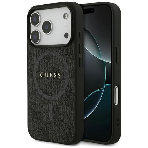 ⁨Etui Guess 4G Ring Classic Logo MagSafe  do iPhone 17 Pro czarny⁩ w sklepie Wasserman.eu