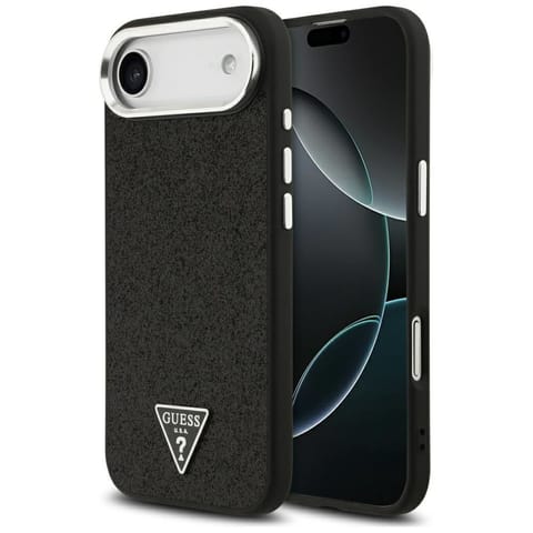 ⁨Etui Guess Glitter Triangle Logo MagSafe do iPhone Air czarny⁩ w sklepie Wasserman.eu