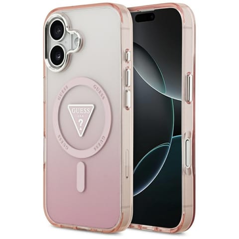 ⁨Etui Guess IML Gradient Triangle LogoMagSafe do iPhone 17 różowy⁩ w sklepie Wasserman.eu