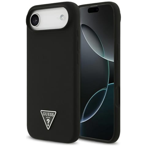 ⁨Etui Guess Silicone Triangle Logo        MagSafe do iPhone 17 Air czarny⁩ w sklepie Wasserman.eu