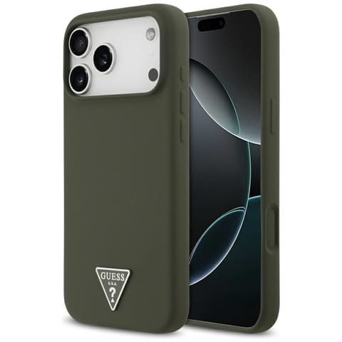⁨Etui Guess Silicone Triangle Logo        MagSafe do iPhone 17 Pro Max khaki⁩ w sklepie Wasserman.eu
