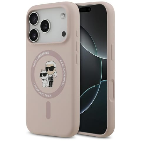 Etui Karl Lagerfeld Silicone Karl&Choupette Ring MagSafe do iPhone 17 Pro różowy w sklepie Wasserman.eu