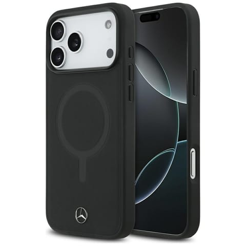 ⁨Etui Mercedes Plain Smooth Leather       MagSafe do iPhone 17 Pro Max czarny⁩ w sklepie Wasserman.eu