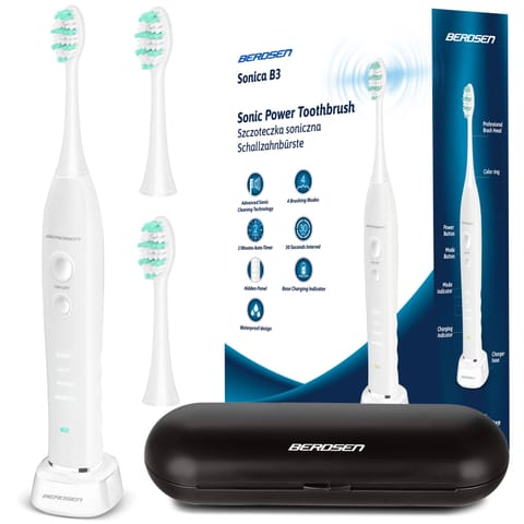 ⁨Szczoteczka soniczna do zębów zestaw z ETUI Sonica B3 biała⁩ w sklepie Wasserman.eu