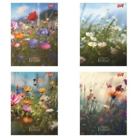 ⁨Zeszyt A5 60k kratka ROMATNIC MEADOW laminowany UNIPAP⁩ w sklepie Wasserman.eu