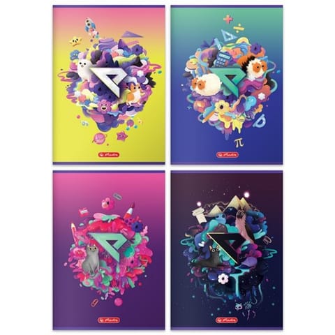 ⁨Zeszyt A4 60k linia z marginesem RAINBOW 400196856 HERLITZ⁩ w sklepie Wasserman.eu