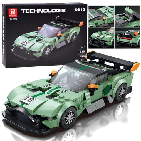 ⁨Klocki techniczne Sportowe auto DB12 ZIELONE spojler316-ele ZA5789⁩ w sklepie Wasserman.eu
