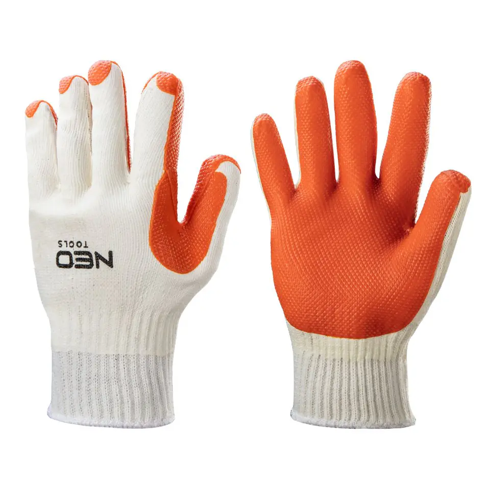 ⁨Work gloves, 65% cotton + 35% polyester coated with rubber, 10"⁩ at Wasserman.eu