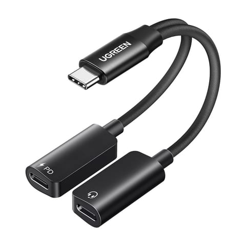 ⁨Karta dźwiękowa Ugreen CM821, USB-C do 2x USB-C (czarna)⁩ w sklepie Wasserman.eu