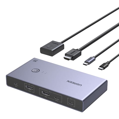 ⁨Przełącznik Switch KVM Ugreen CM731 2w1 USB-C + HDMI⁩ w sklepie Wasserman.eu