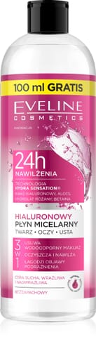 ⁨EVELINE Hydra Sensation Hialuronowy płyn micelarny nawilżający 3w1 500 ml⁩ w sklepie Wasserman.eu