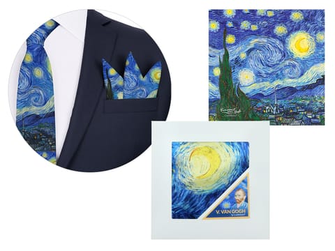⁨Poszetka - V. van Gogh, Gwiaździsta Noc (CARMANI)⁩ w sklepie Wasserman.eu