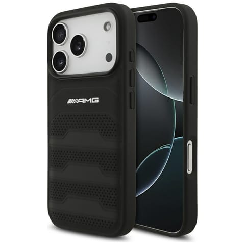 Etui AMG Leather Debossed Lines Logo do iPhone 17 Pro czarny w sklepie Wasserman.eu