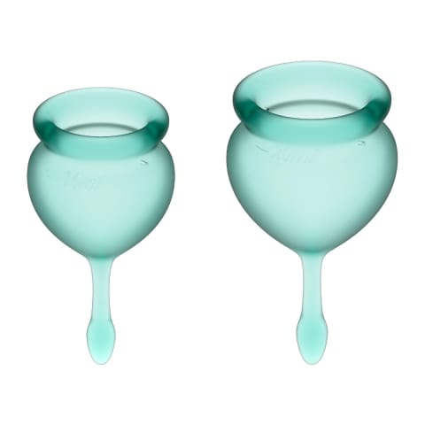 Zestaw kubeczków menstruacyjnych Satisfyer Feel Good Menstrual Cup Set Dark Green at Wasserman.eu