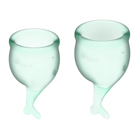 Zestaw kubeczków menstruacyjnych Satisfyer Feel Secure Menstrual Cup Set Light Green at Wasserman.eu