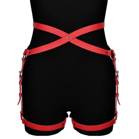 ⁨Czerwona Skórzana Uprząż Na Uda Alisa Karess⁩ w sklepie Wasserman.eu