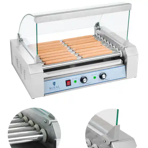 ⁨Roller grill with lid roller grill heater for sausages 9 rolls⁩ at Wasserman.eu