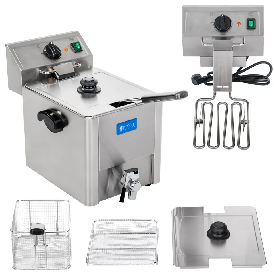 ⁨Electric fryer with drain tap thermostat EGO 8L⁩ at Wasserman.eu