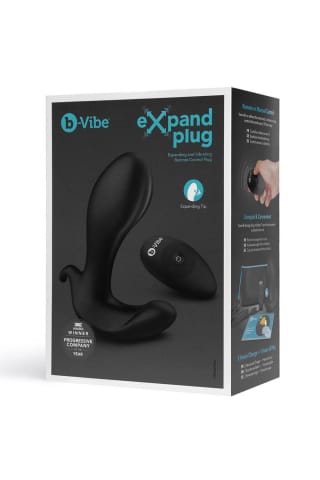 ⁨b-Vibe Expand Czarny - Masażer Prostaty z Pilotem, Rozszerzany, Wibrujący⁩ w sklepie Wasserman.eu
