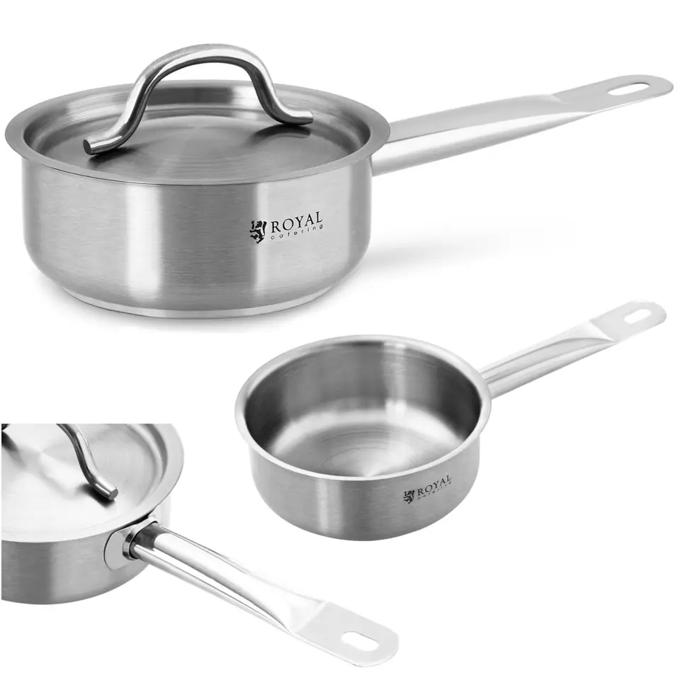 ⁨Saucepan with stainless steel lid thick bottom 4mm 0.9L⁩ at Wasserman.eu