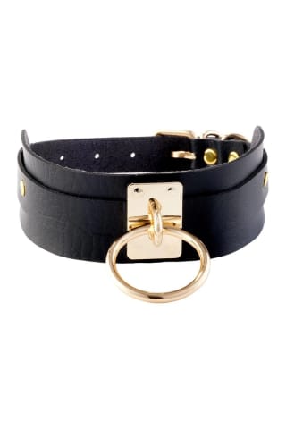 Obróżka O-Ring Collar Black/Gold Kinky Diva w sklepie Wasserman.eu