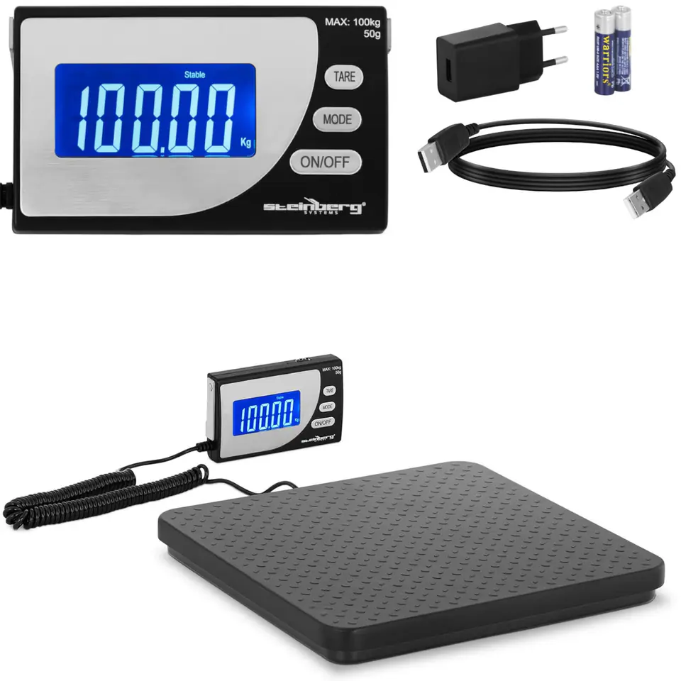 ⁨Industrial Parcel Scale Up to 100kg / 0.1g LCD USB⁩ at Wasserman.eu