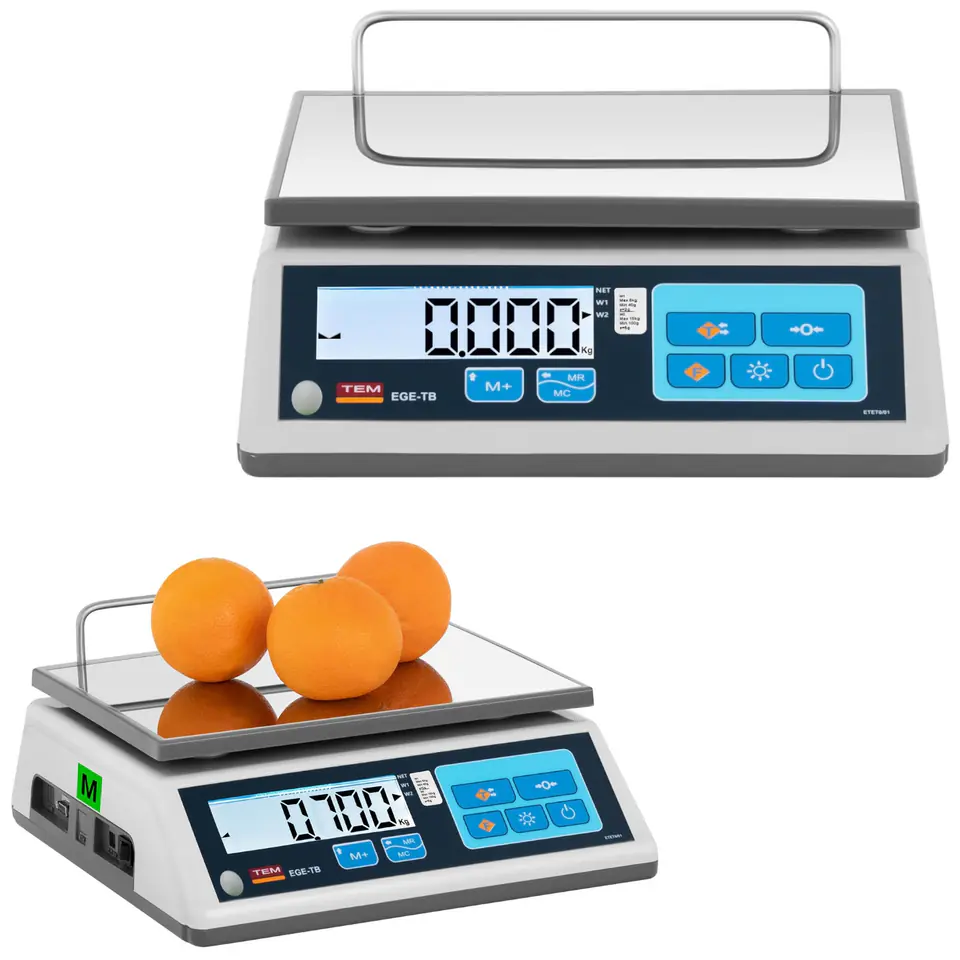 ⁨Retail Store Scale 15kg / 5g LCD M LEGALIZATION⁩ at Wasserman.eu