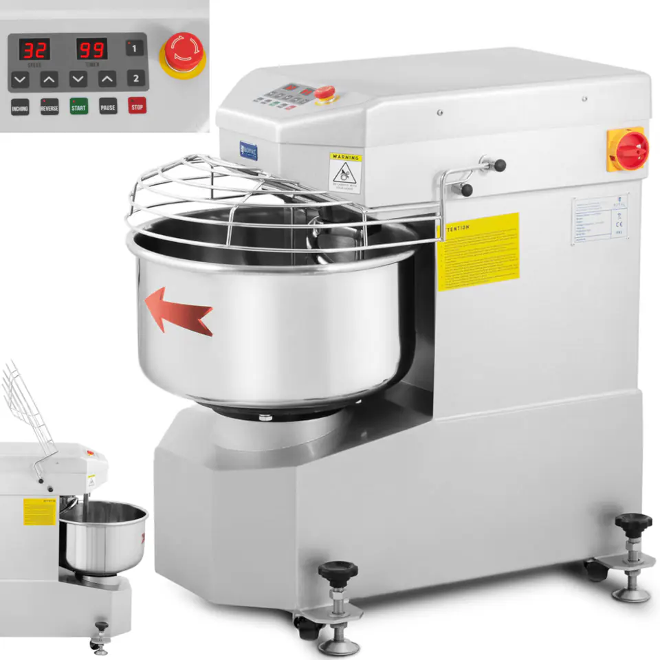 ⁨Mixer spiral mixer for dough with fixed bowl 23 l 1300 W⁩ at Wasserman.eu